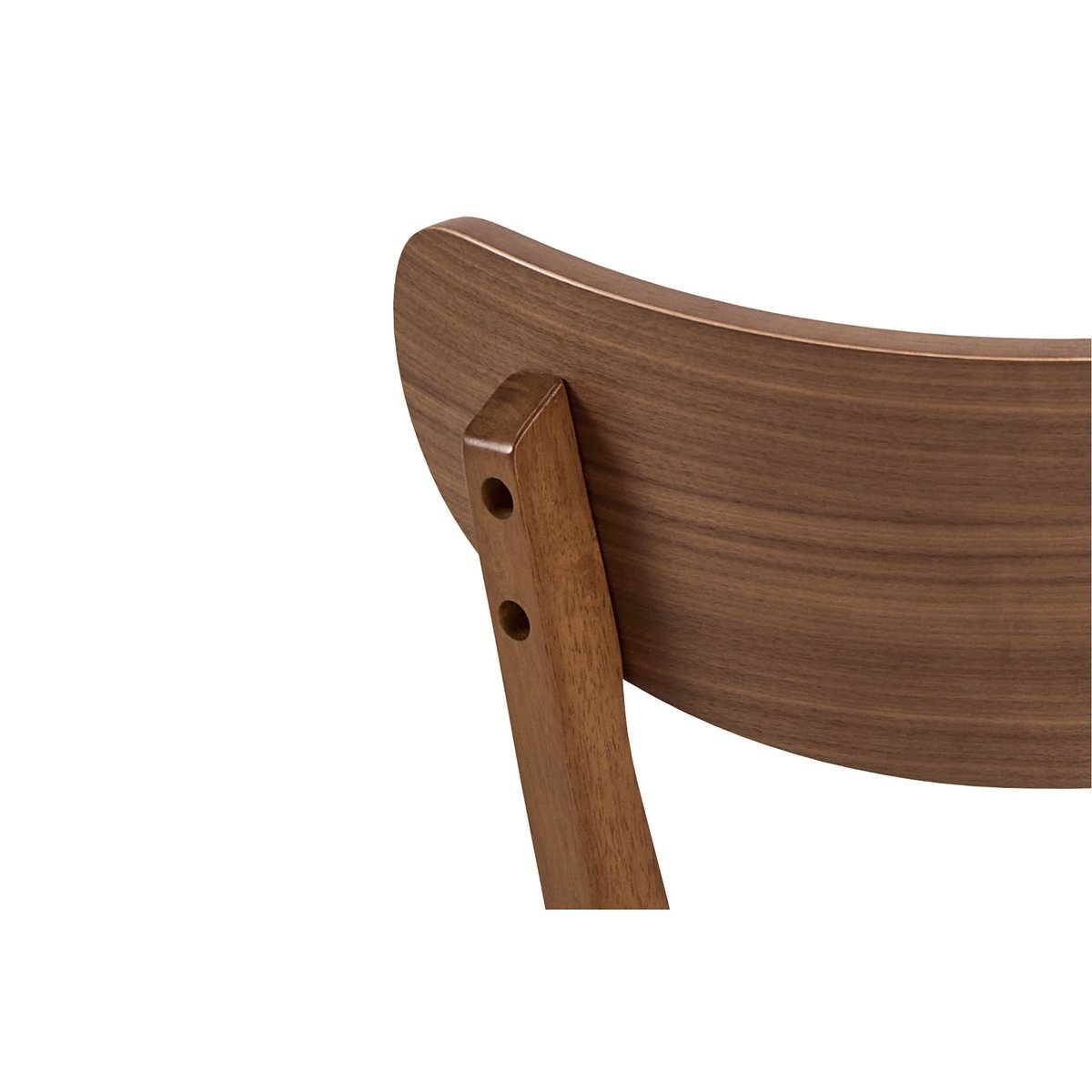 Table ronde en bois noyer D105 + 4 chaises noyer - LETA bois foncé, HELLIN, DEPUIS 1862