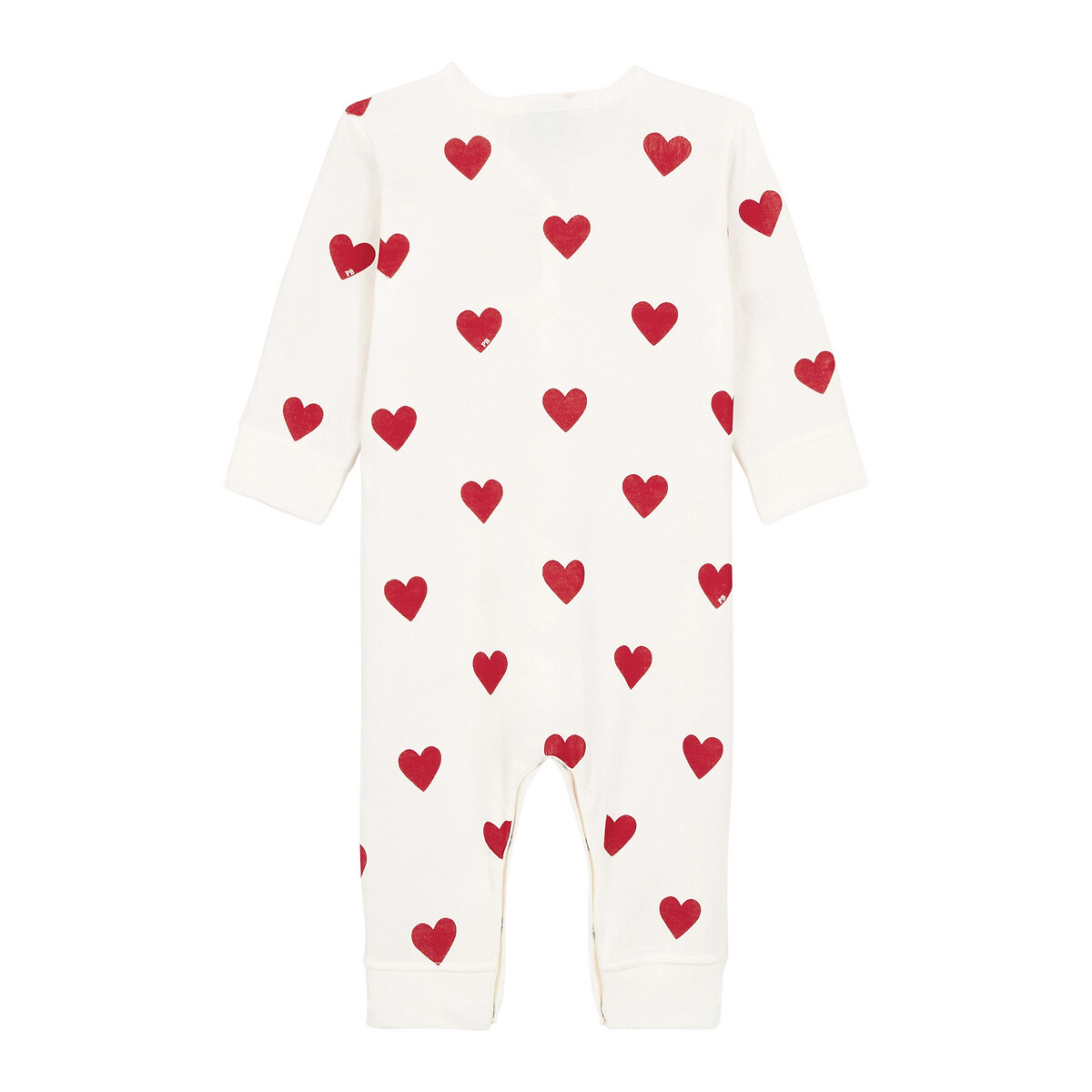 Pyjama 1 pièce sans pieds imprimé coeur, PETIT BATEAU