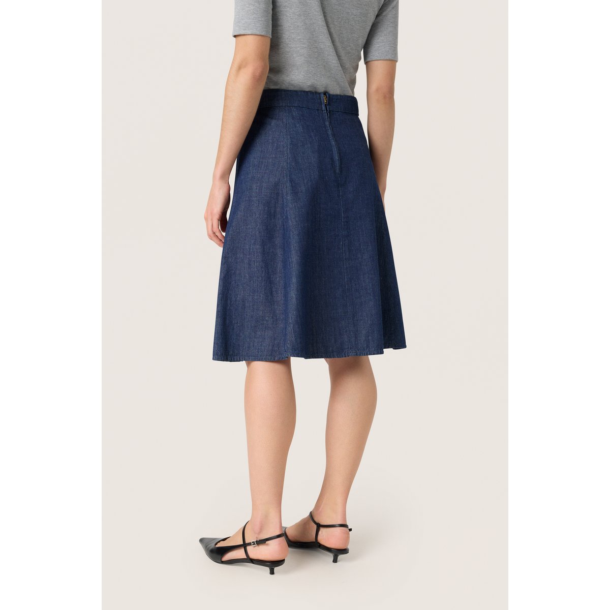 Jupe - tissage léger bleu dark blue denim, SOAKED IN LUXURY