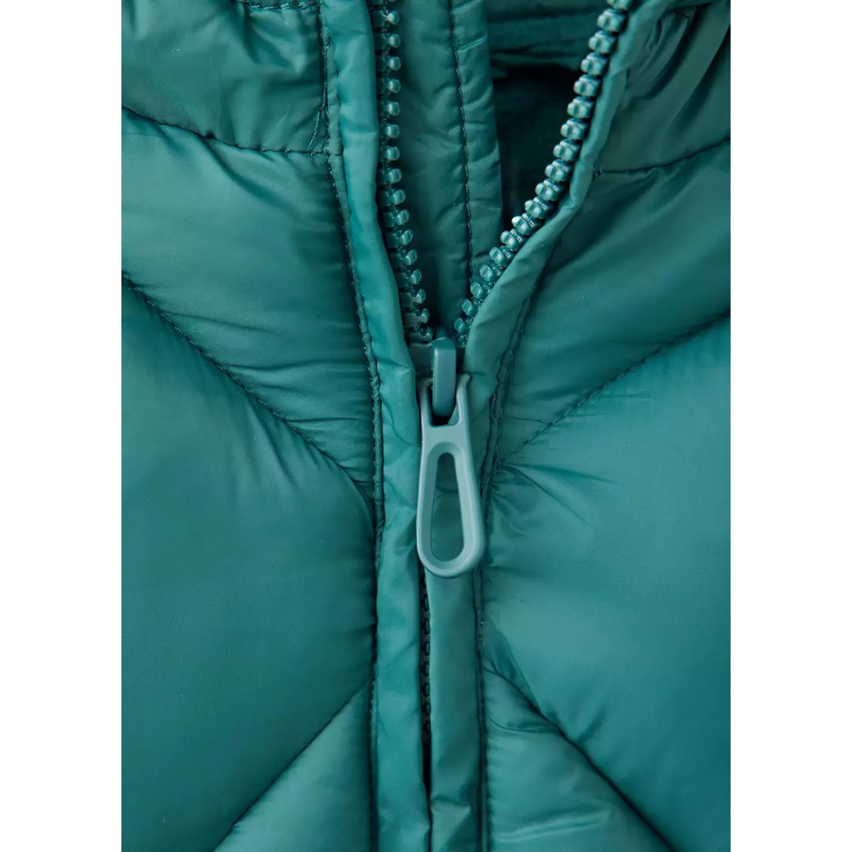 Anorak matelassé à capuche vert forêt, MANGO BABY