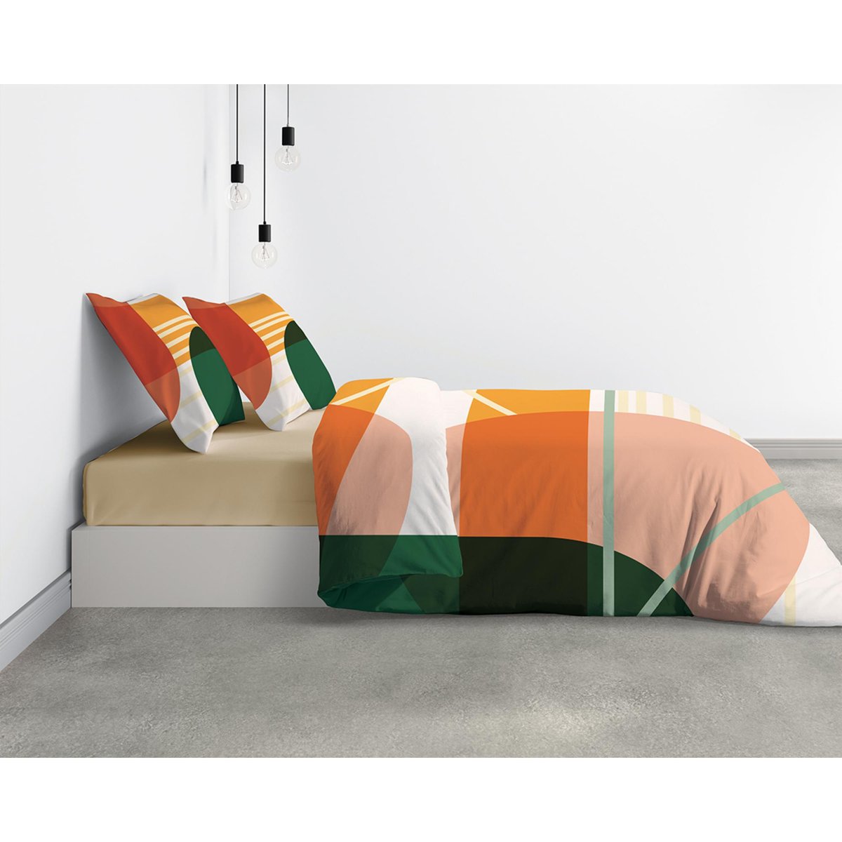 Parure housse de couette coton, Zoom multicolore, C DESIGN HOME TEXTILE