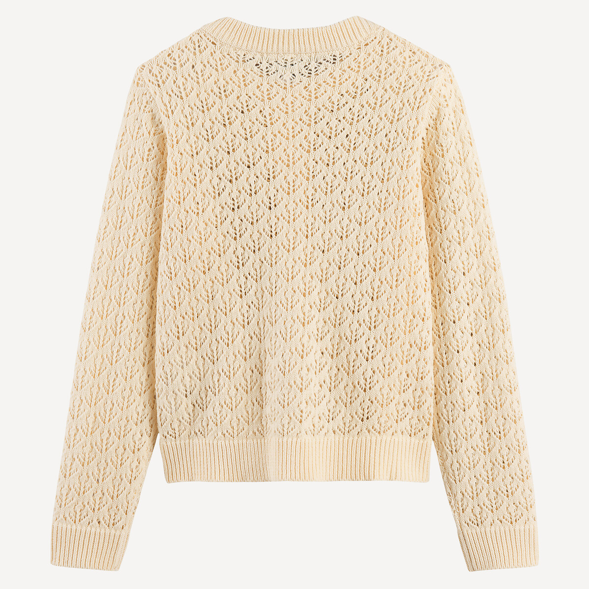 Gilet en maille pointelle ecru, LA REDOUTE COLLECTIONS