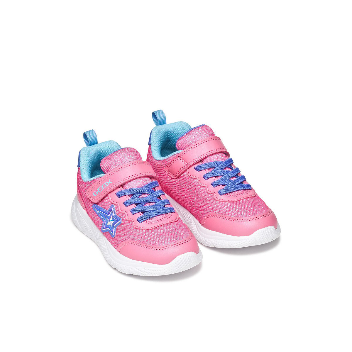 Baskets à lacets élastiqués SPRINTYE rose/bleu, GEOX