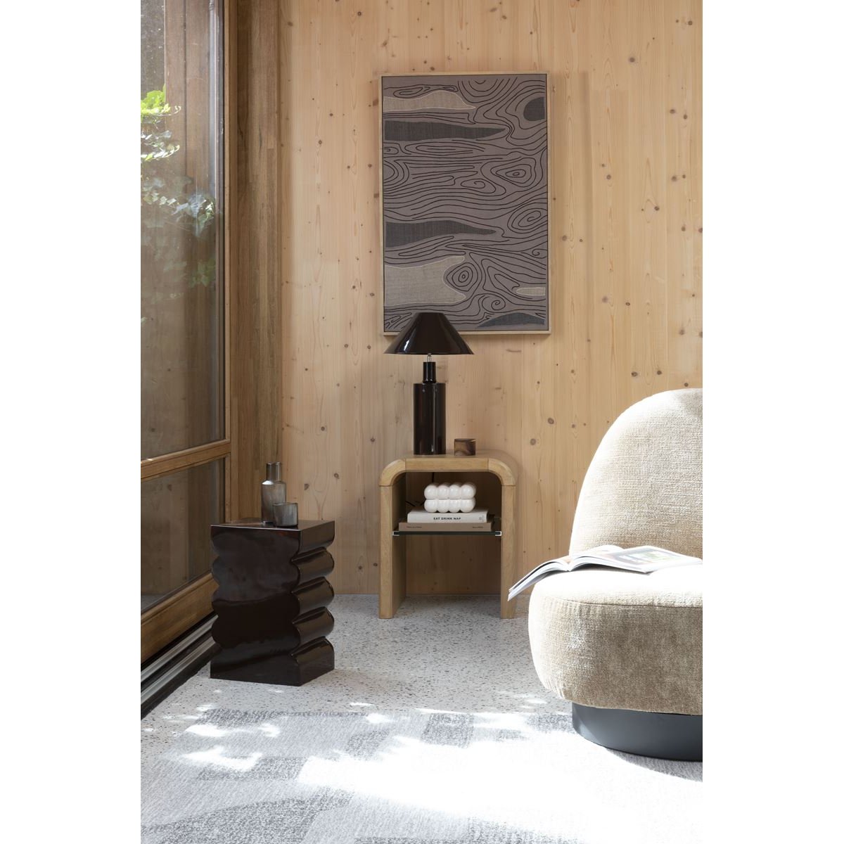 Table de chevet rectangulaire en bois, L., BRAVE bois, ZUIVER