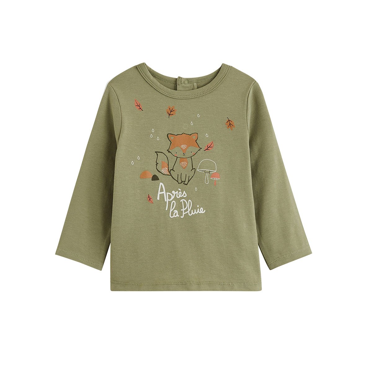 Lot de 2 t-shirts bébé manches longues Ginkgo vert, PETIT BEGUIN