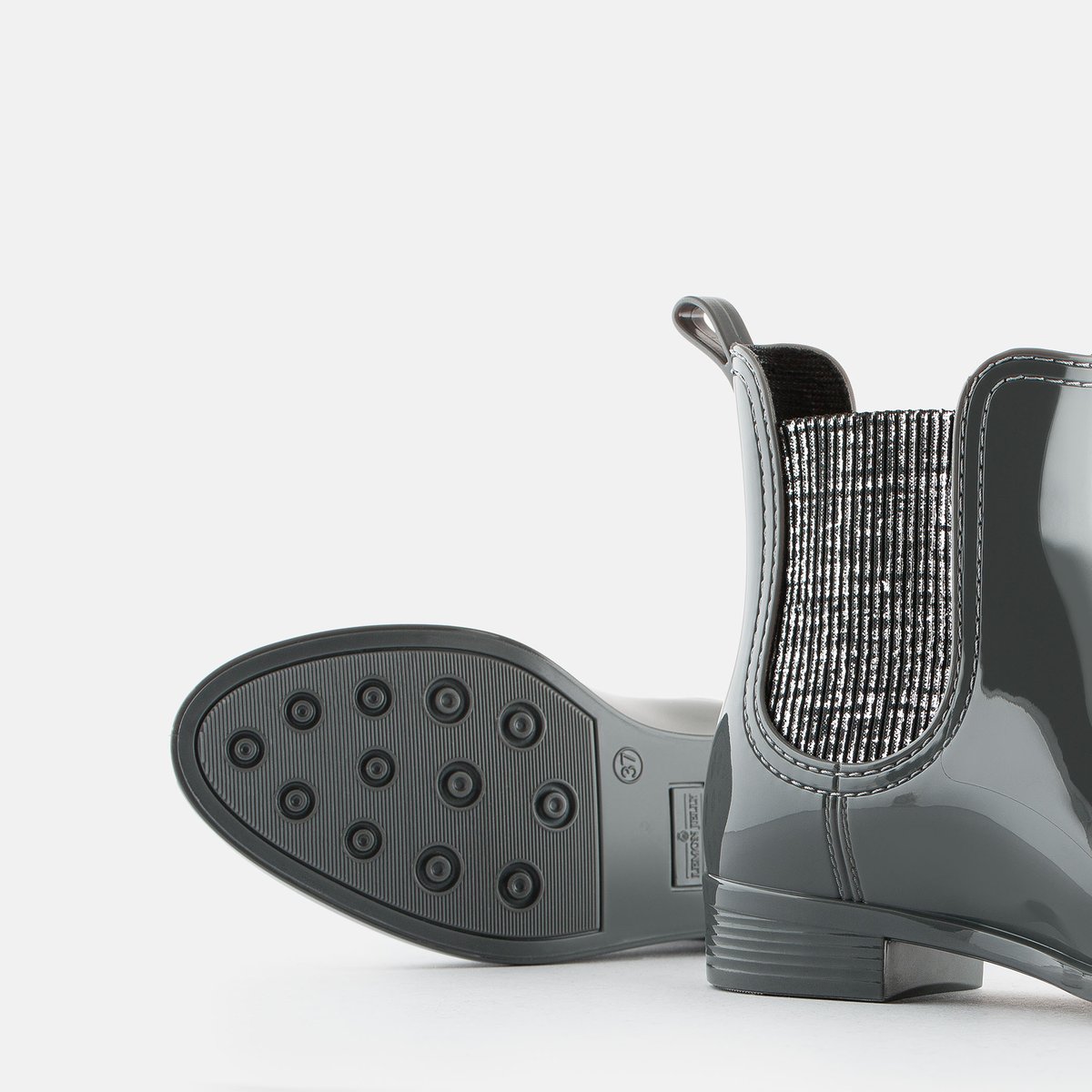 Bottines Chelsea avec élastique brillant vegan AINE gris pluvieux, LEMON JELLY