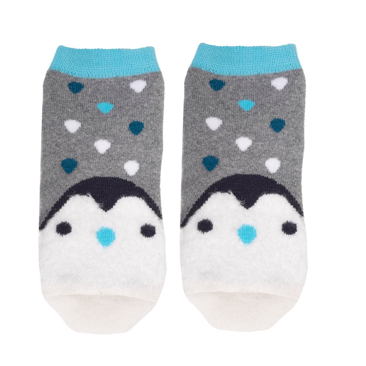 Chaussettes anti-dérapantes coton majoritaire, forme basse, picots antidérapants gris, ISOTONER