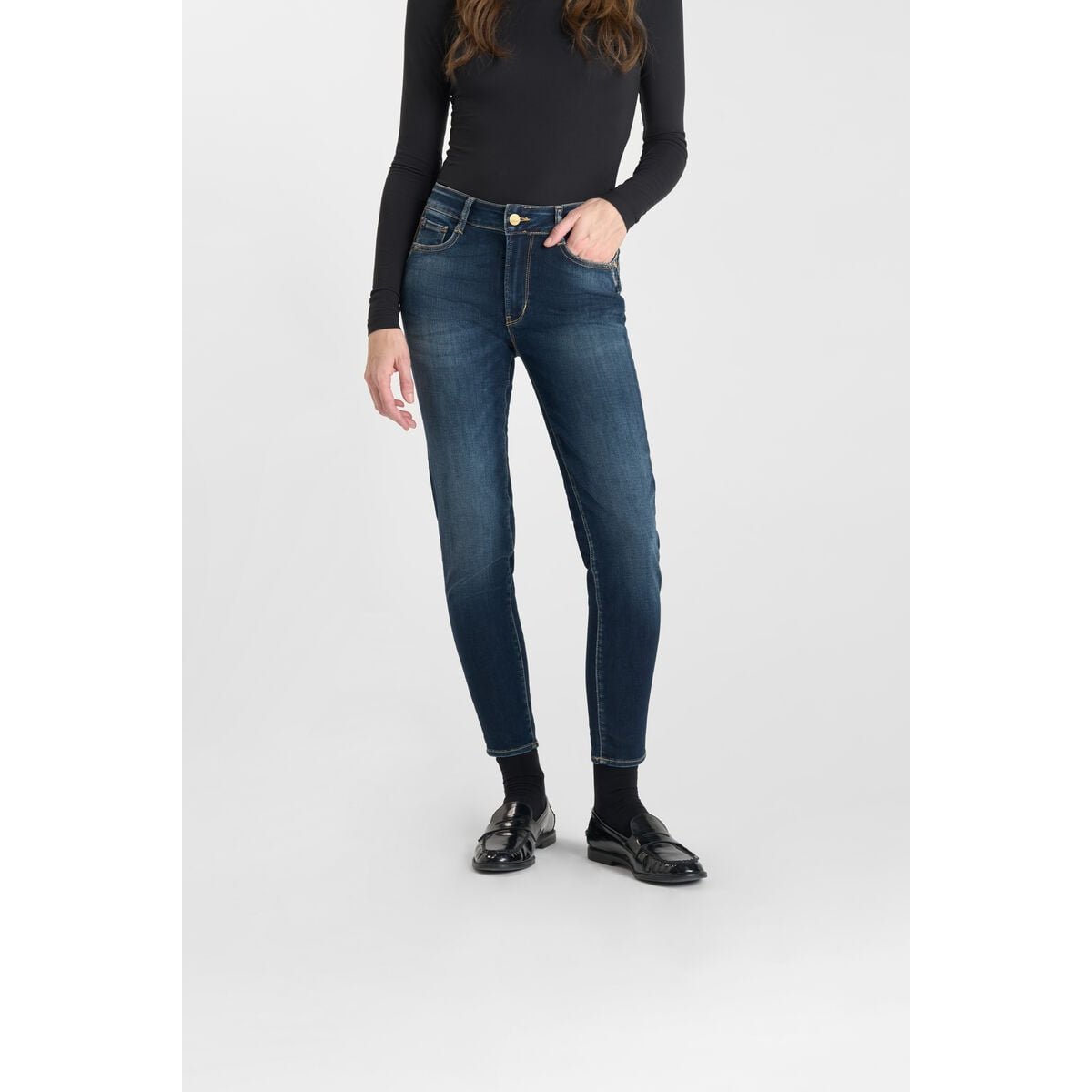 Jeans push-up slim taille haute PULP, 7/8ème blue, LE TEMPS DES CERISES