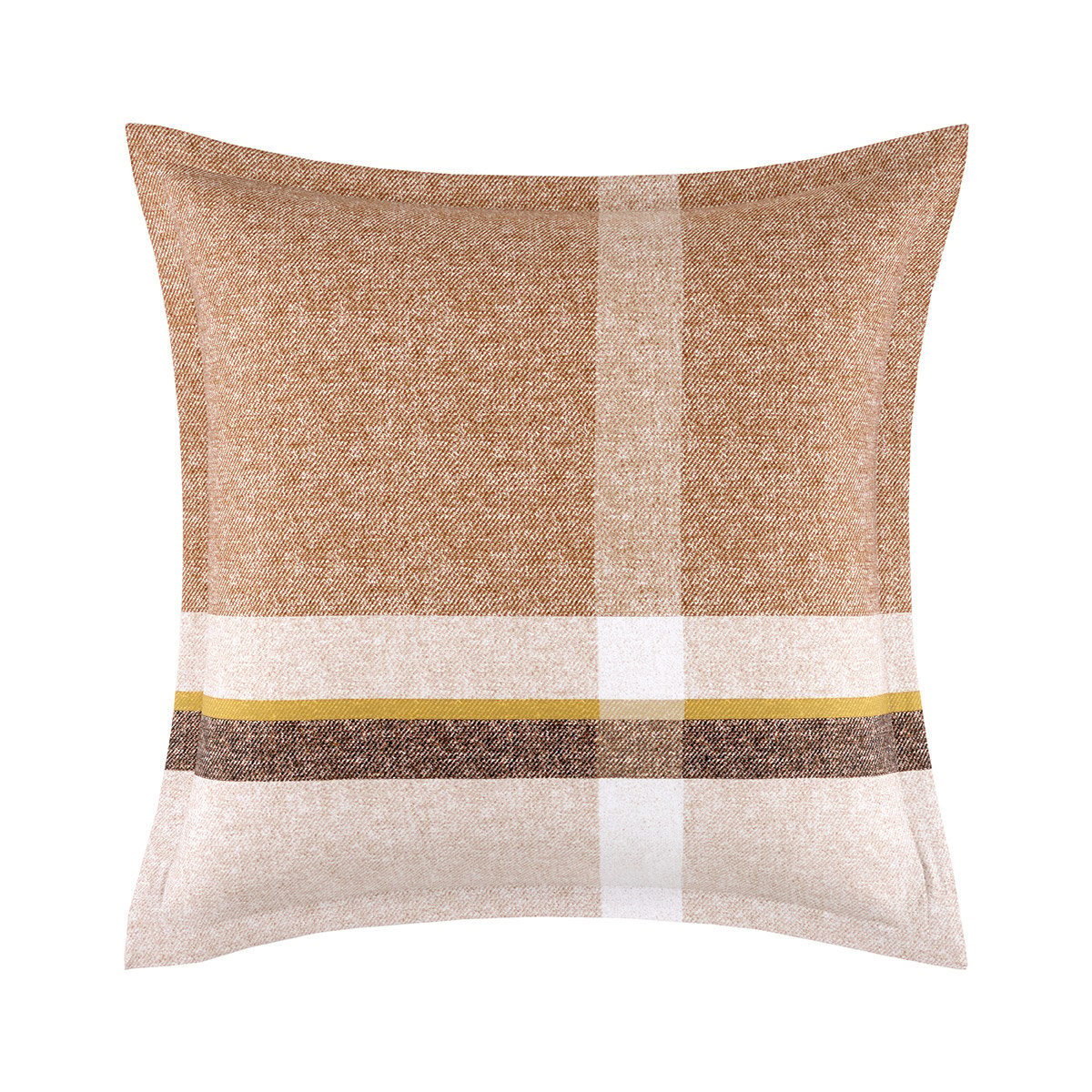 Taie d'oreiller en satin de coton marron, LOOMIS multicolore, BOSS HOME