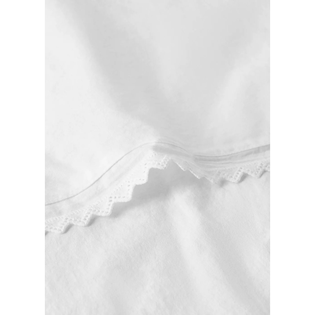 Ensemble drap plat et oreiller mini berceau percale garment-washed blanc, MANGO HOME