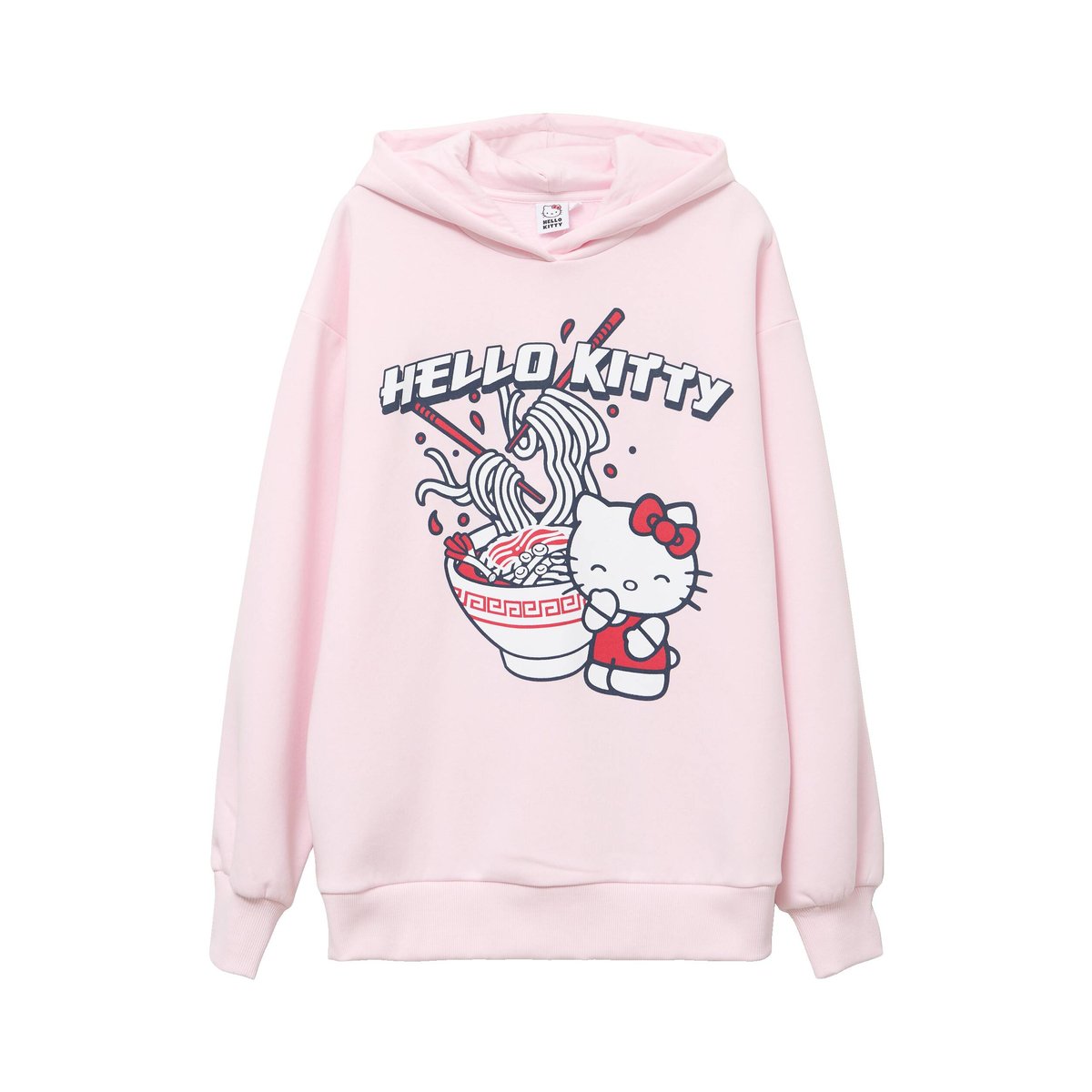 Sweat oversize à capuche manches longues rose clair, CACHE CACHE