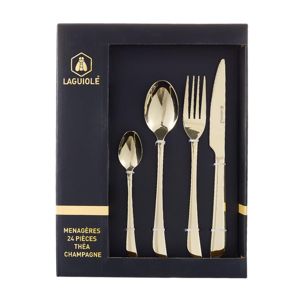 Ménagère 24 pièces - "Théa champagne" argent, LAGUIOLE CUISSON