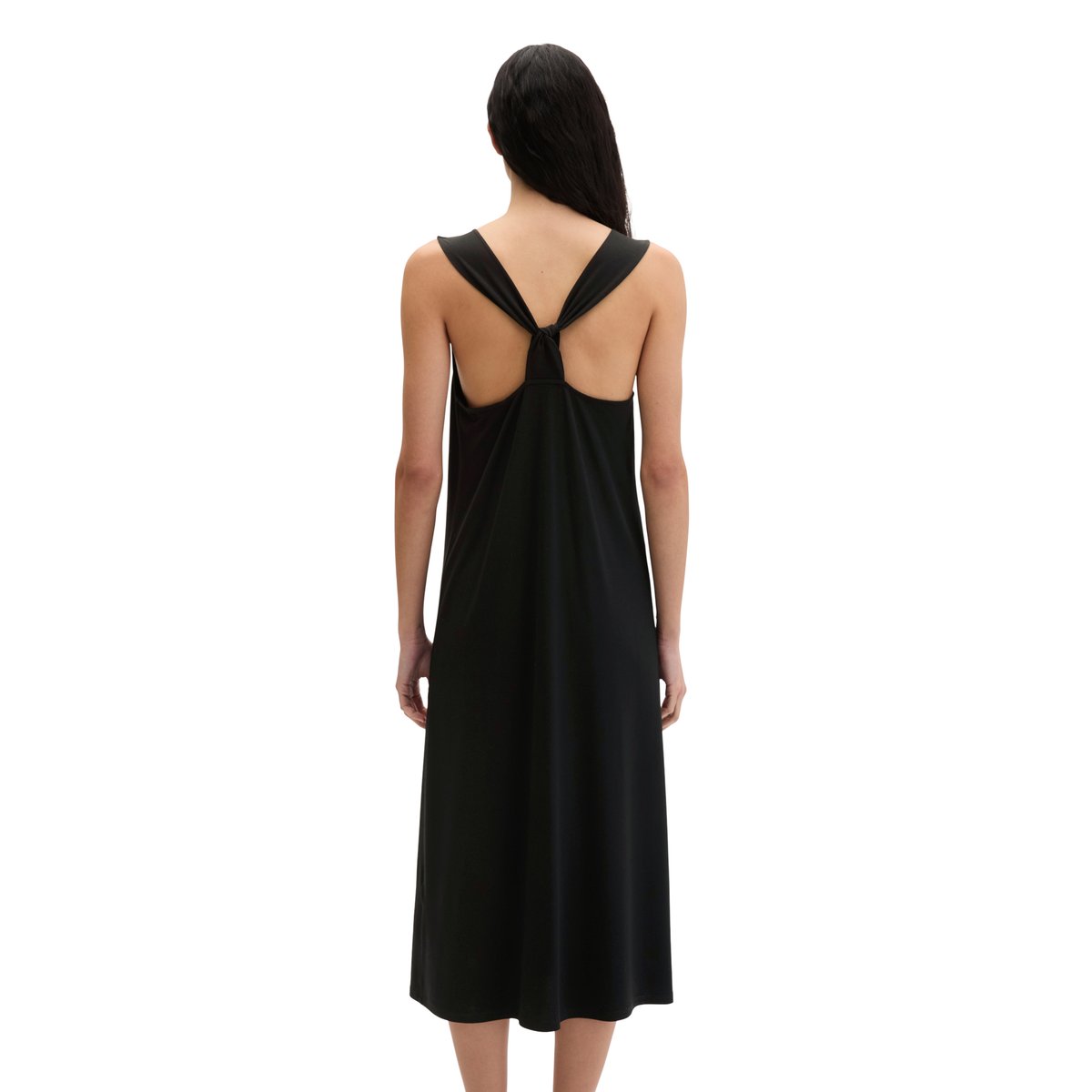 Robe en jersey shaped avec détail de nœuds en LENZING™ ECOVERO™ noir, MARC O'POLO
