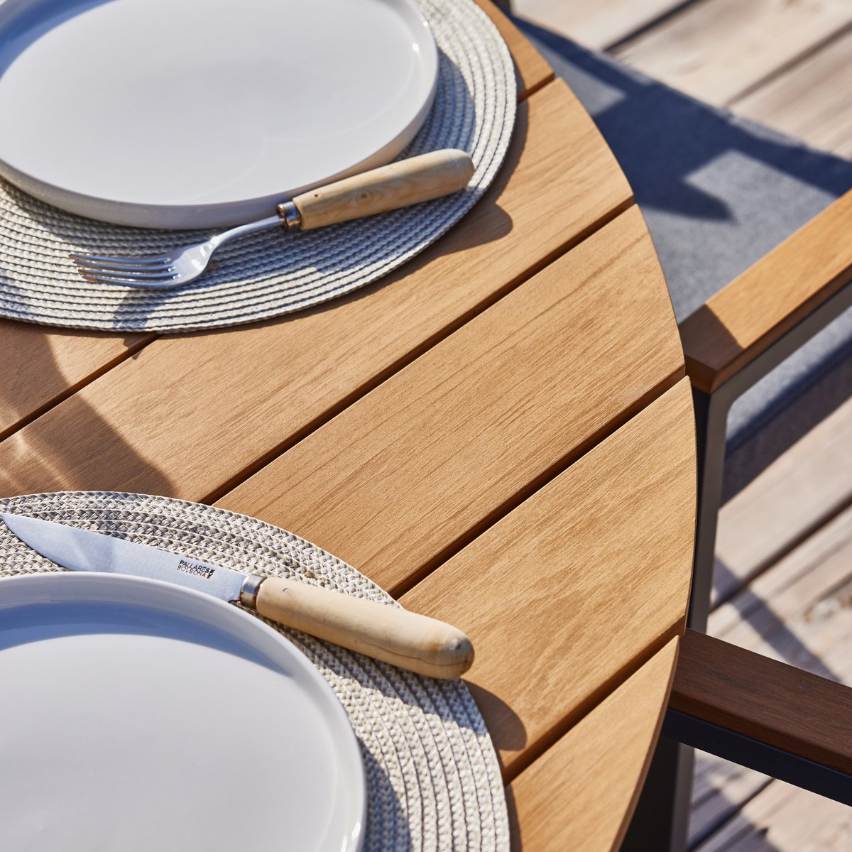 Table à manger, ronde, aluminium, OSAKA blanc, DEFORA HOME