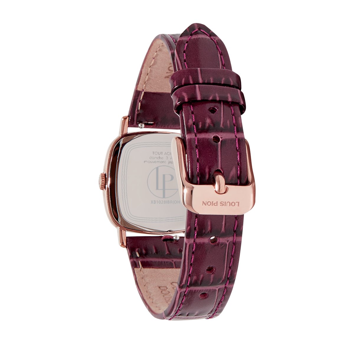 Montre Analogique ROSE doré rose bordeaux bordeaux, LOUIS PION