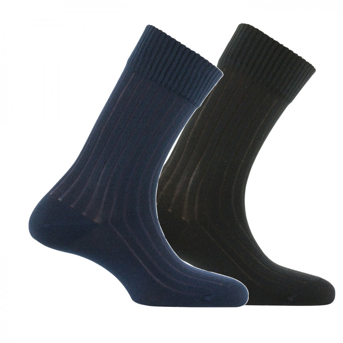 Chaussettes fil recyclé Made in France jean noir, KINDY