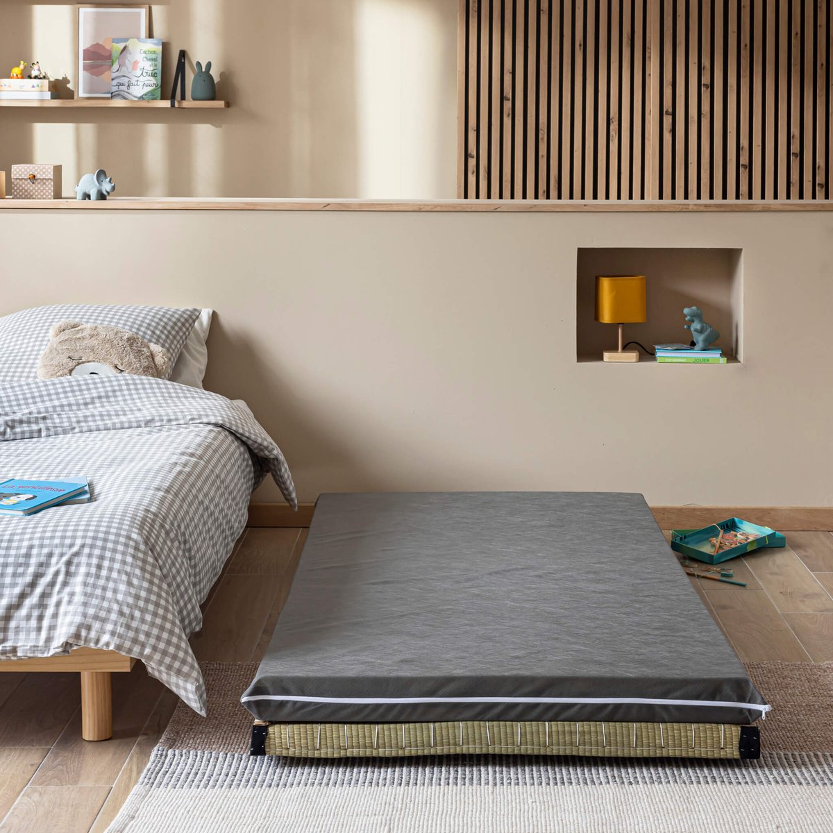 Matelas d'appoint en mousse 8 cm Simplicité gris, TERRE DE NUIT