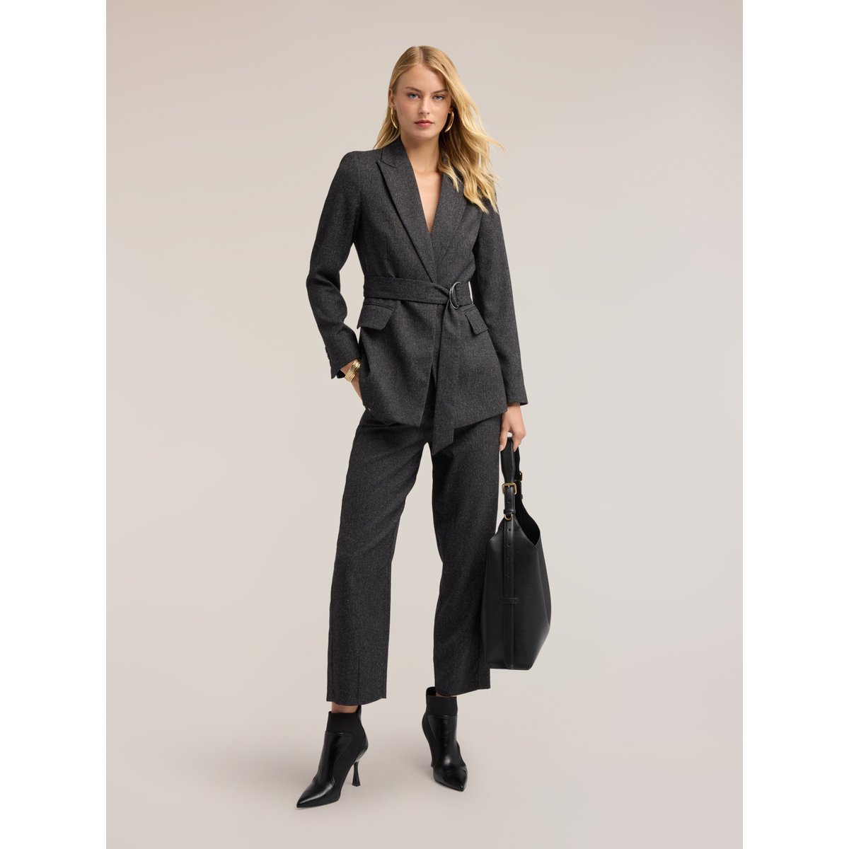 Blazer avec ceinture gris, MOTIVI