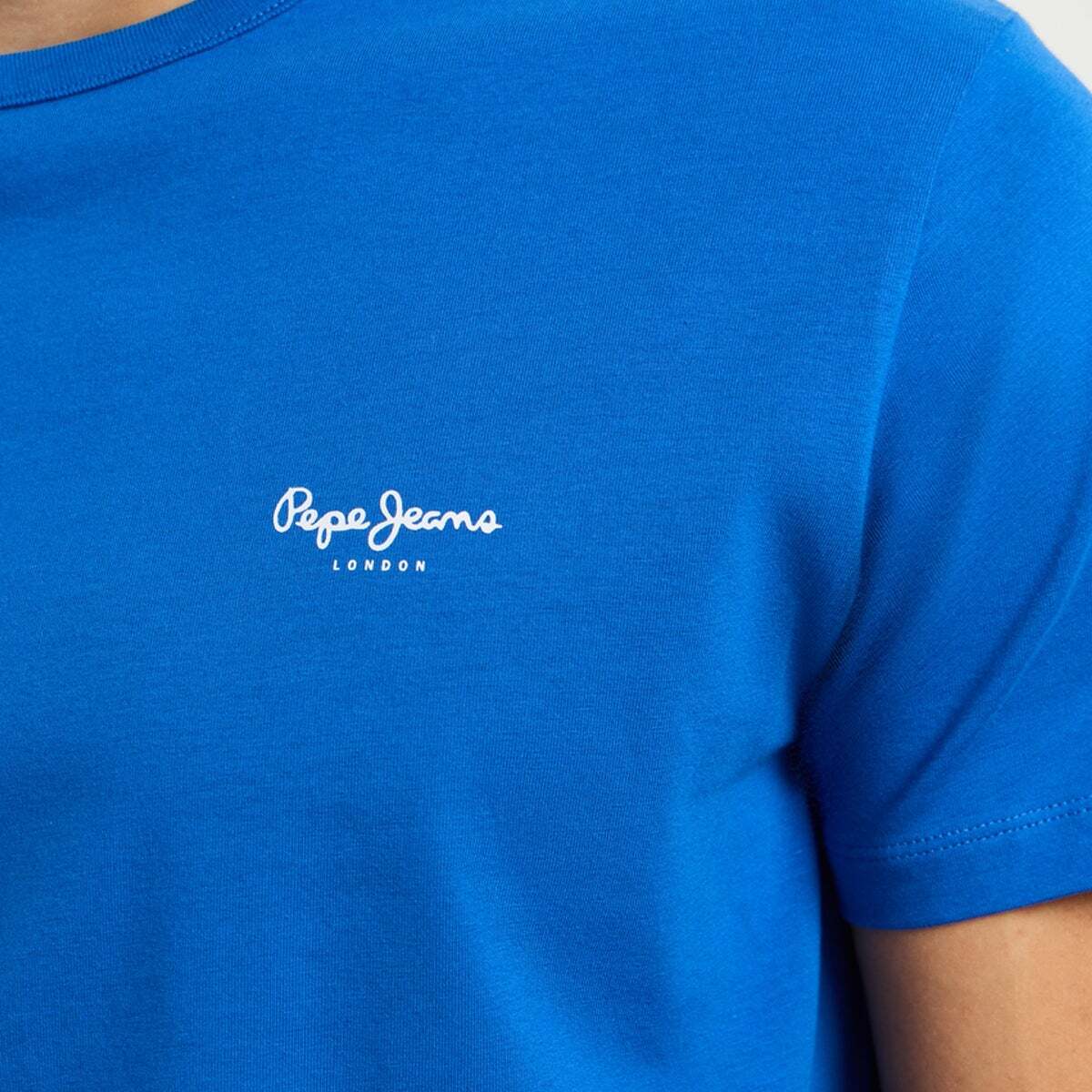 T-Shirt Coupe Slim Avec Logo bleu électrique, PEPE JEANS