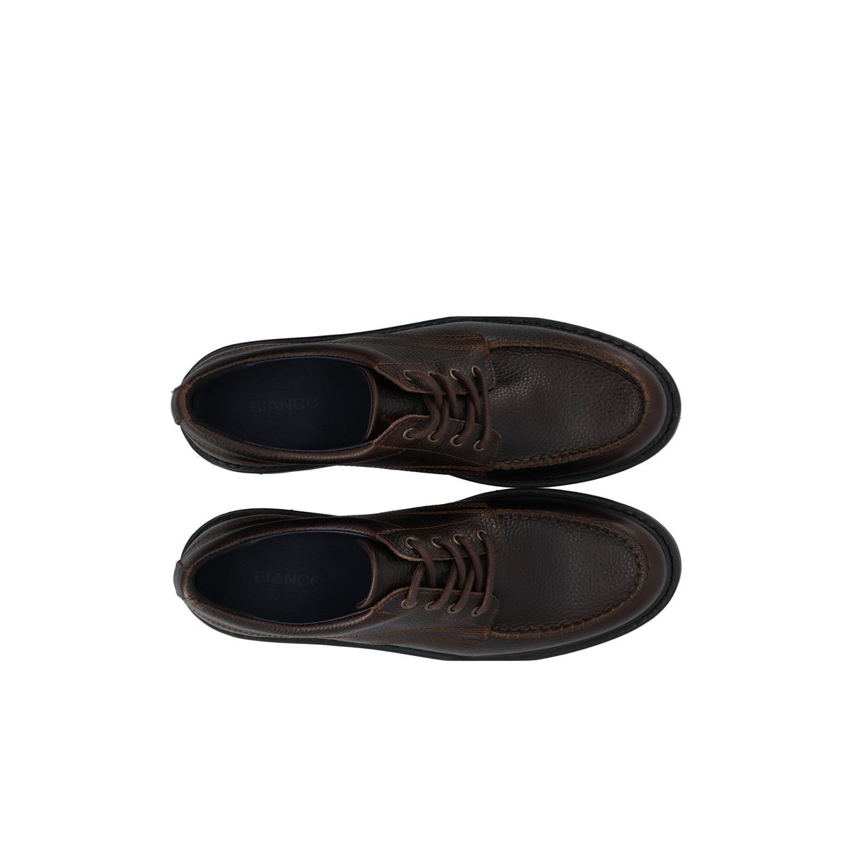 Derbies En Cuir darkbrown1, BIANCO