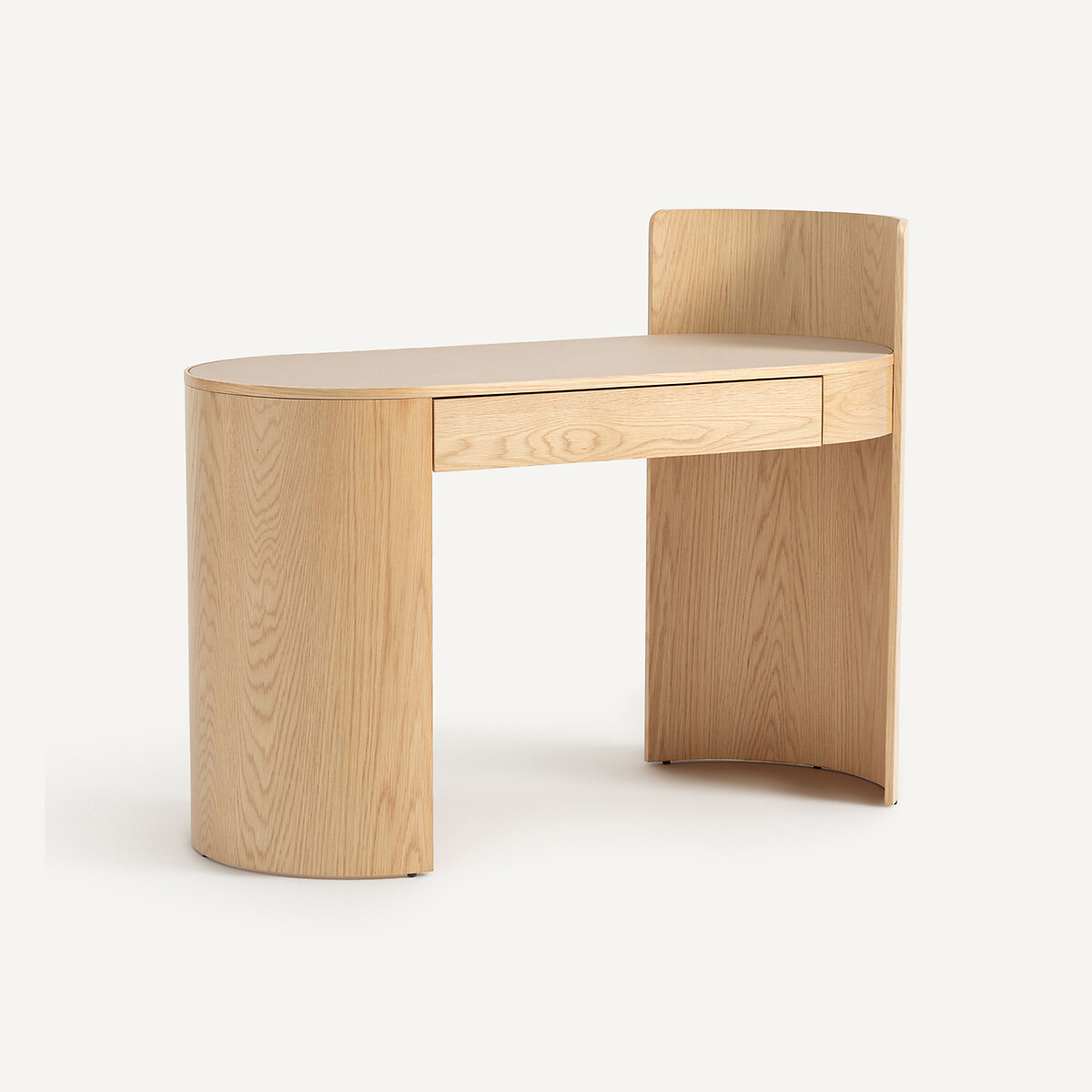 Bureau en plaqué chêne et cuir, Abbas chêne, AM.PM