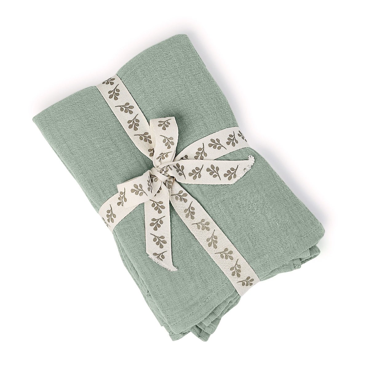 Parure + taies 65x65 gaze de coton ALMA Made in Europe vert céladon, FEBRONIE