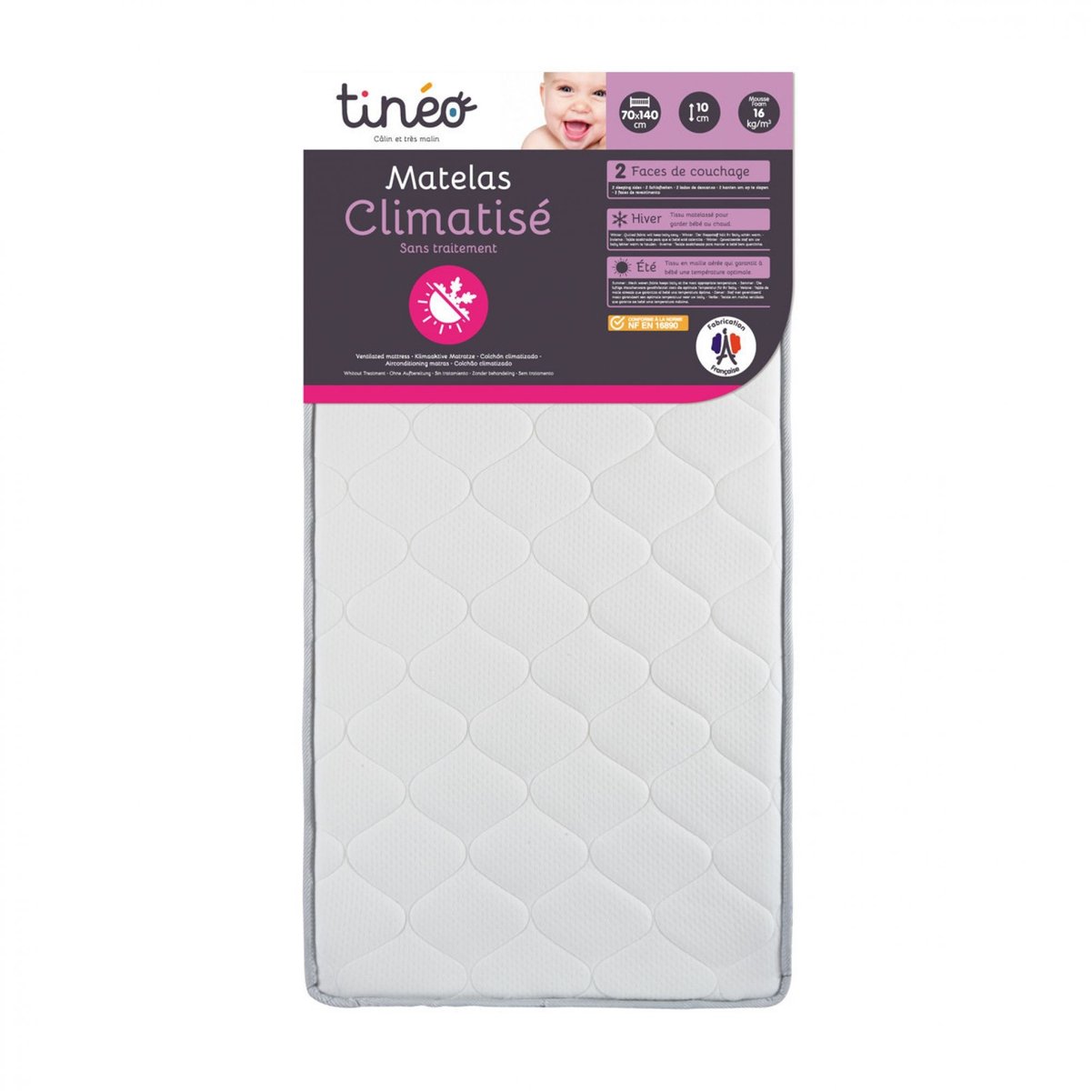 Matelas climatisé blanc, TINEO
