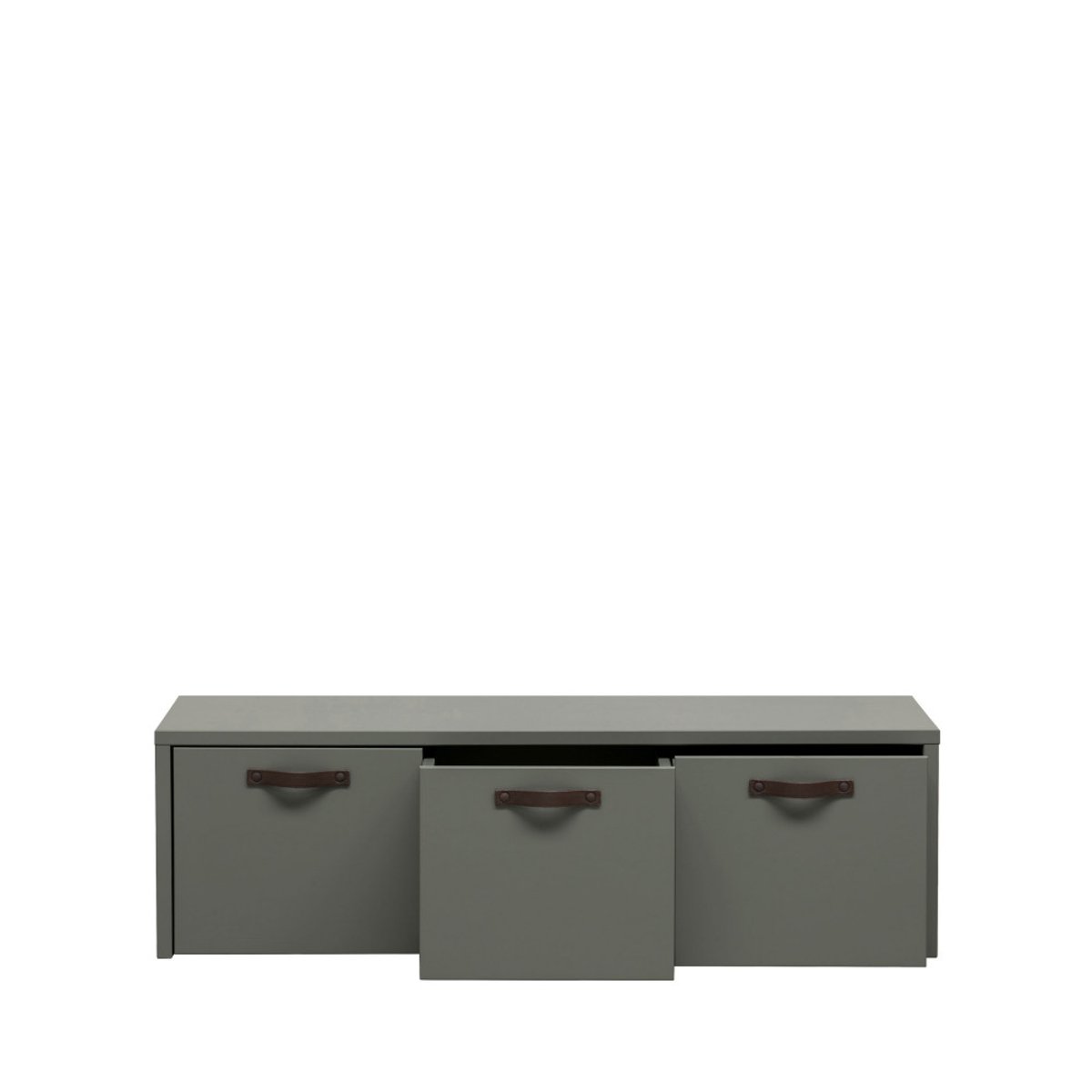 Banc de rangement en bois- STAGE vert kaki, VTWONEN