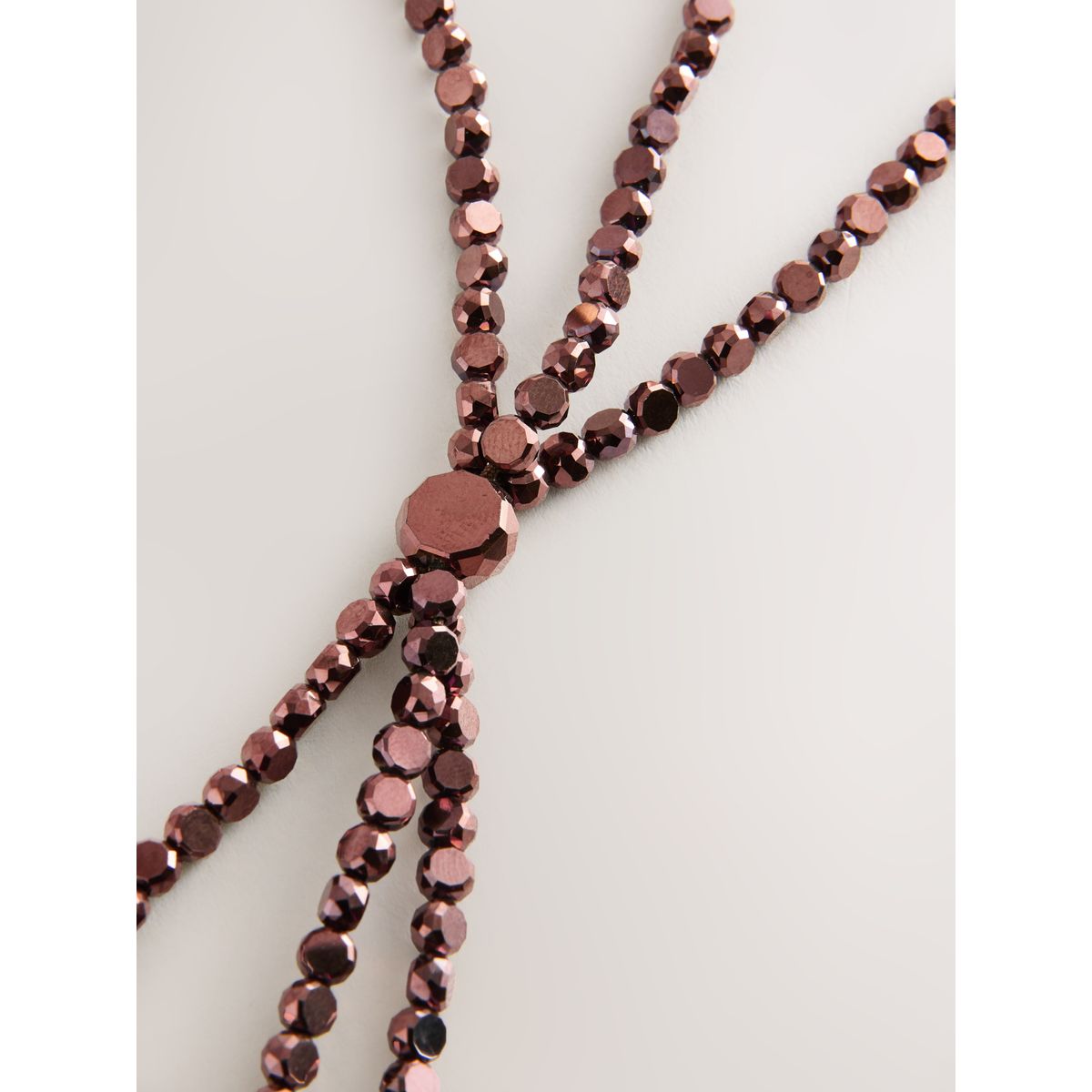 Ceinture fine métallisée avec perles marron chocolat, NEXT