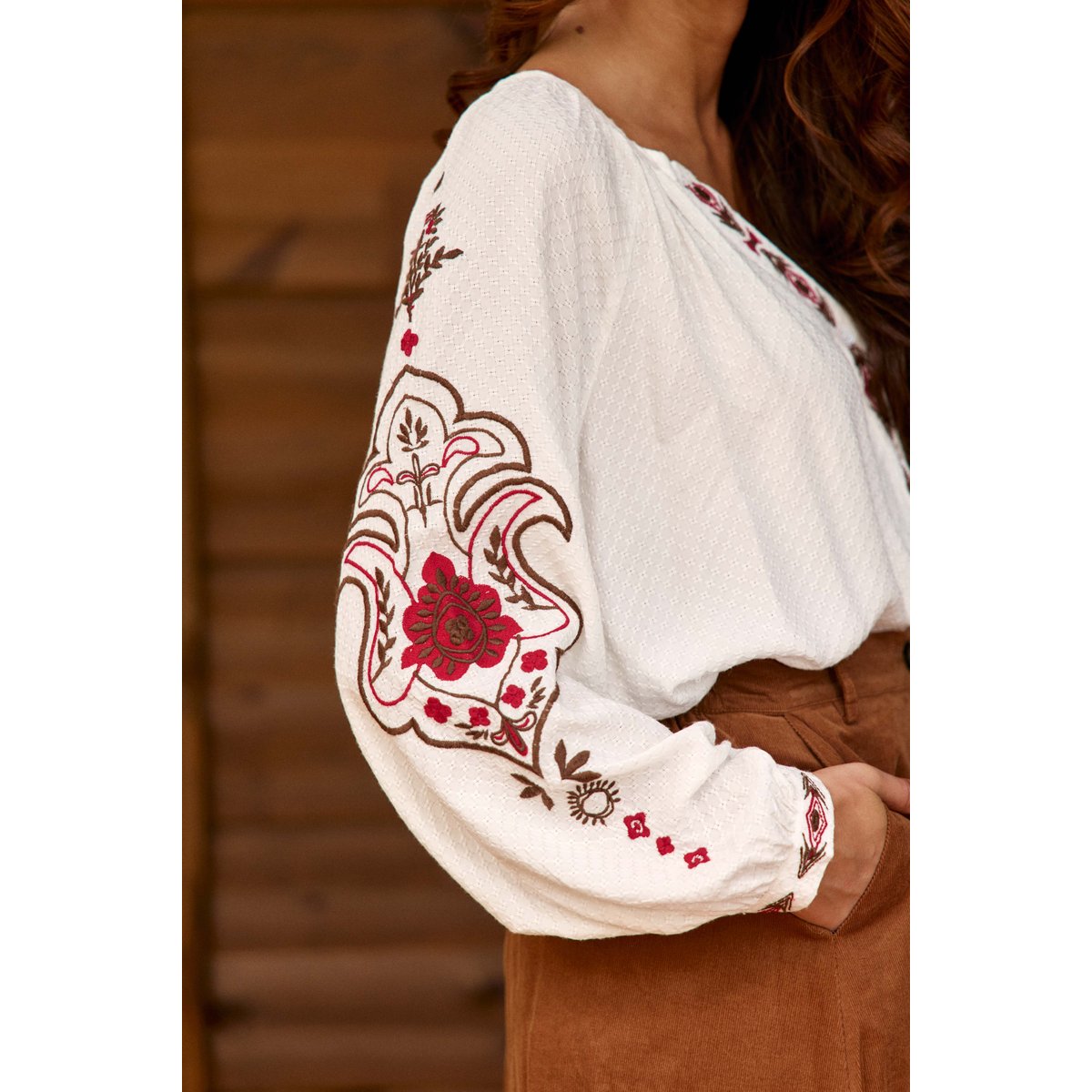 BLOUSE imprimé ethnique BARLY 11-ecru, LA PETITE ETOILE