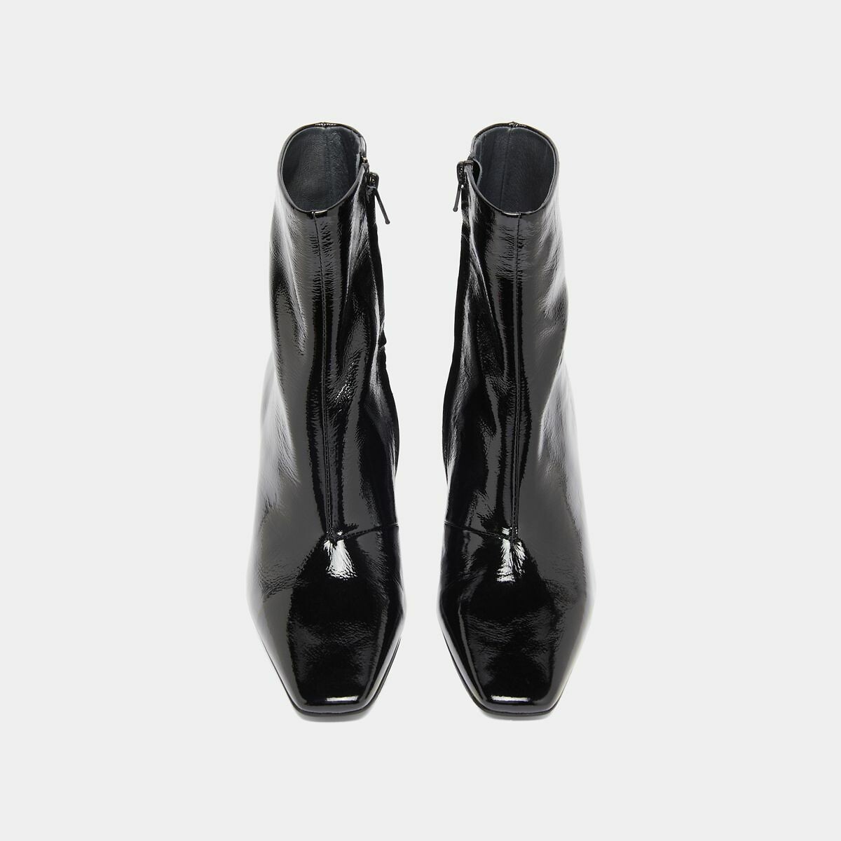 Bottines en cuir vernis, Dalibar noir uni, JONAK