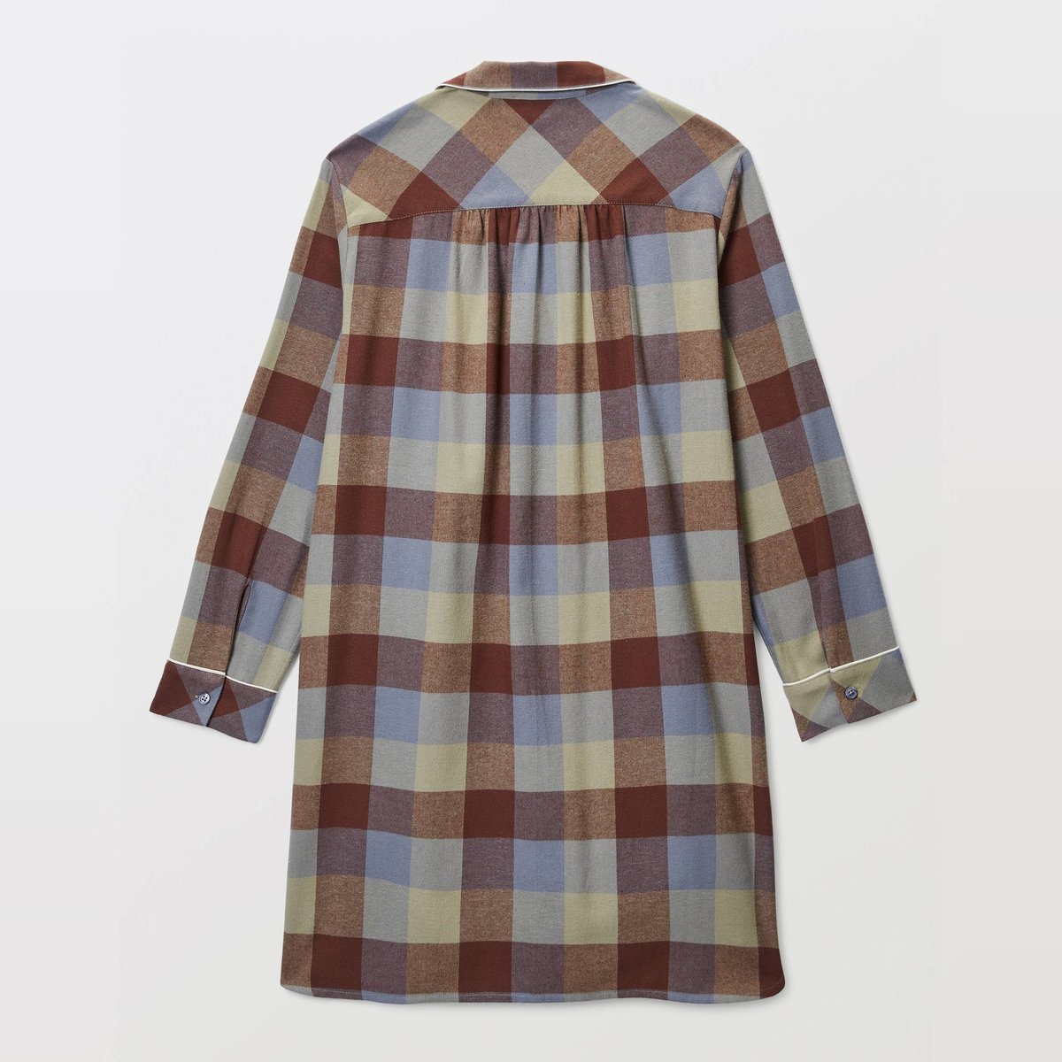 Chemise de nuit manches longues en coton gratté parka, MONOPRIX