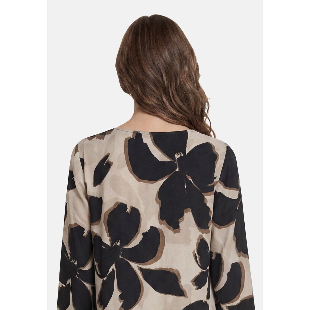 Robe tunique à manches longues beige/noir, BETTY BARCLAY