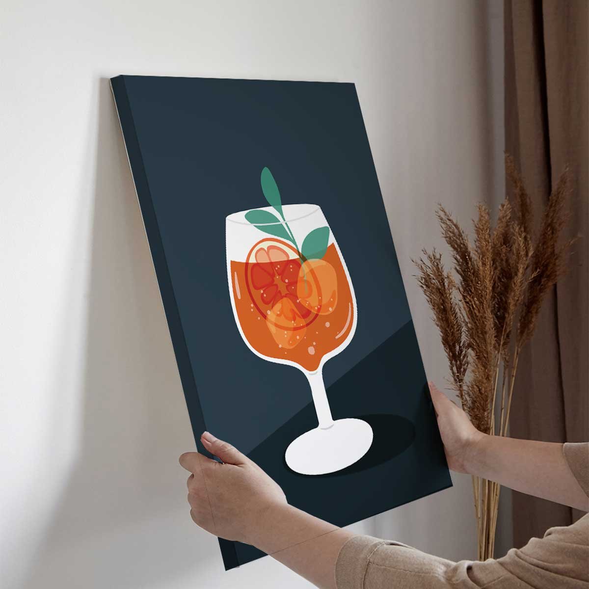 Tableau cocktail agrumes toile imprimée, HEXOA