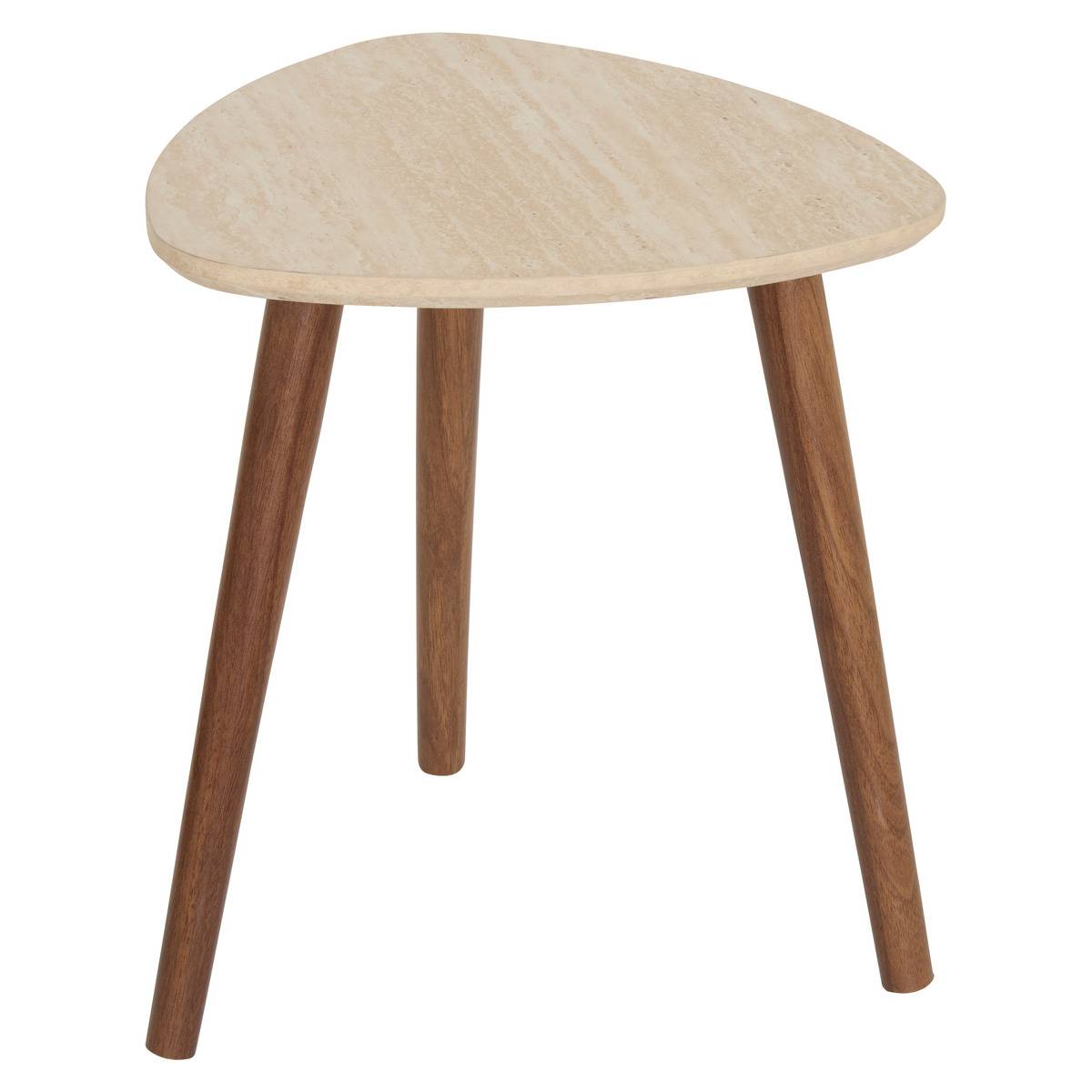 Lot de 3 tables gigognes plateau triangulaire MILEO sable, ATMOSPHERA