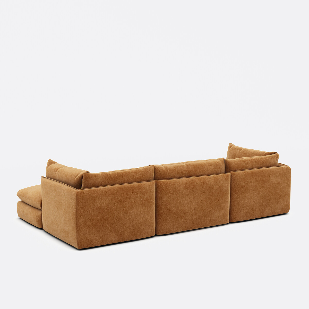 Sofá modular de 3 plazas con reposapiés, poliéster jaspeado, MALO arcilla, LA REDOUTE INTERIEURS