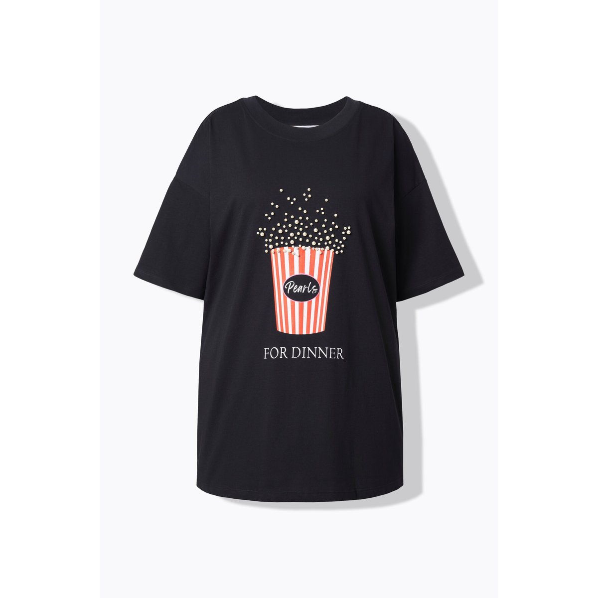 T-shirt oversize avec imprimé pop-corn et noir, STUDIO UNTOLD
