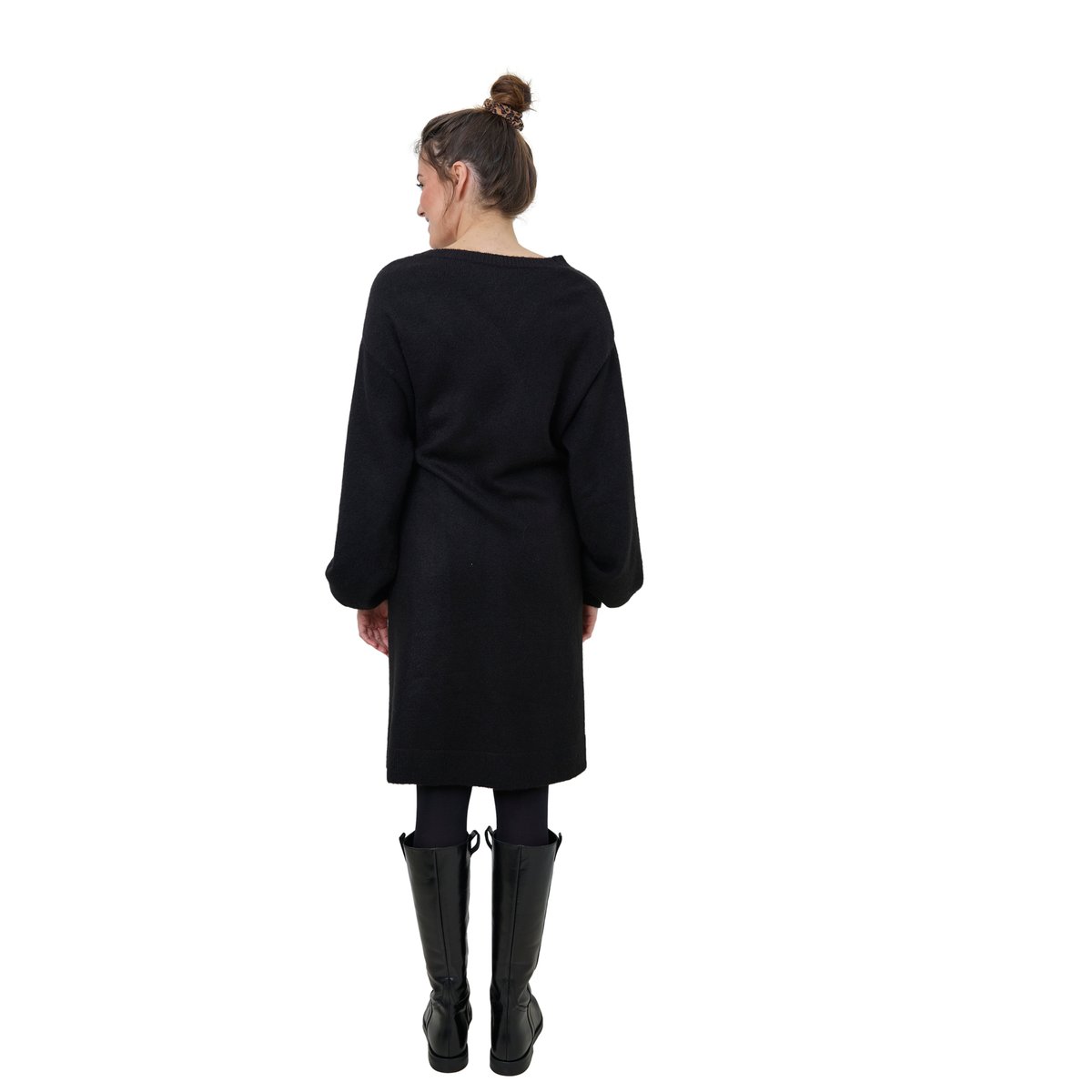 Robe cache-coeur en tricot grossesse et allaitement noir, VERTBAUDET