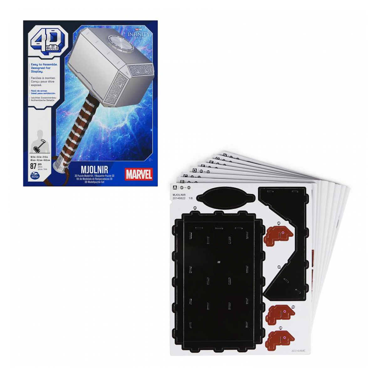 Marteau de thor marvel 4d build couleur unique, SPINMASTER