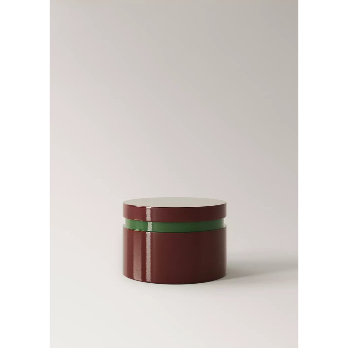 Petite boîte ronde laquée bicolore bordeaux, MANGO HOME