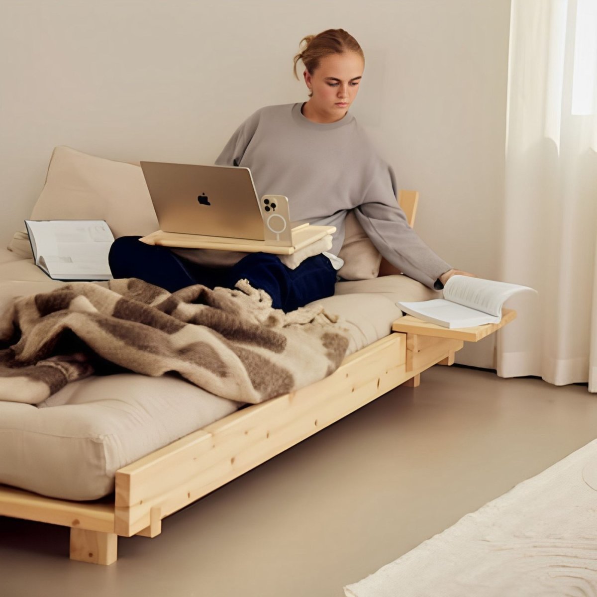 Lit en pin massif SOCIAL - SOCIAL bois clair, KARUP DESIGN