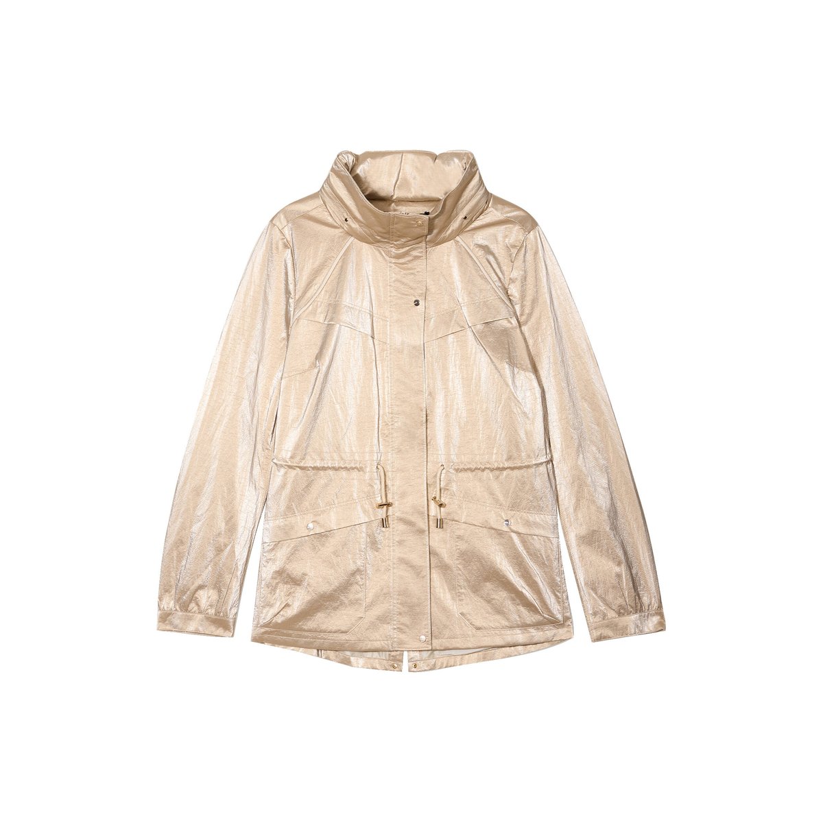 Parka courte métallisée beige, BREAL