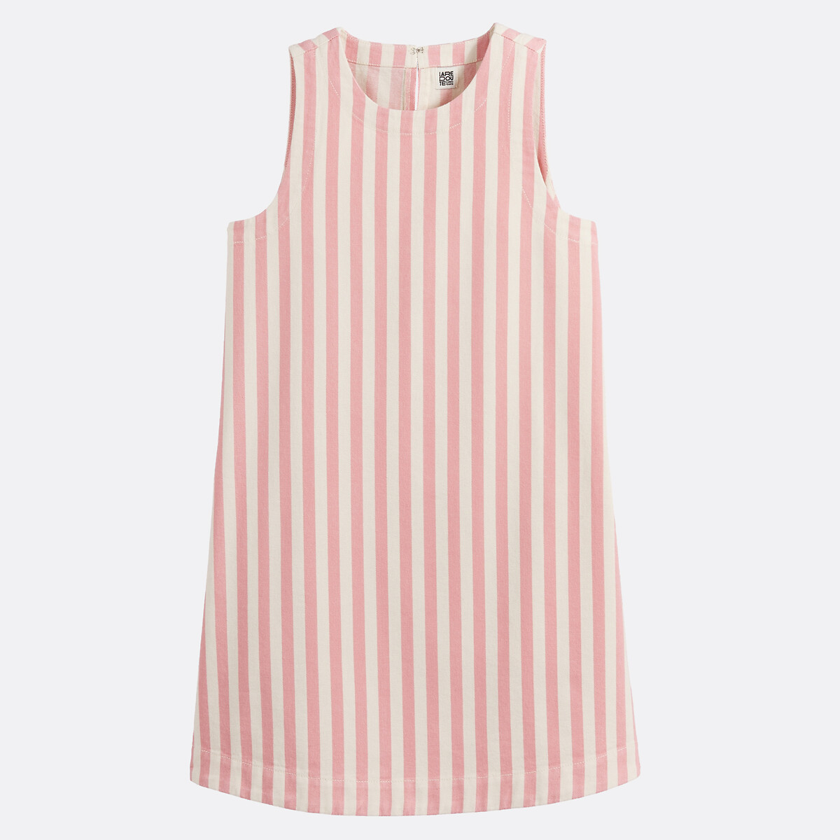 Abito corto senza maniche a righe rigato rosa avorio, LA REDOUTE COLLECTIONS