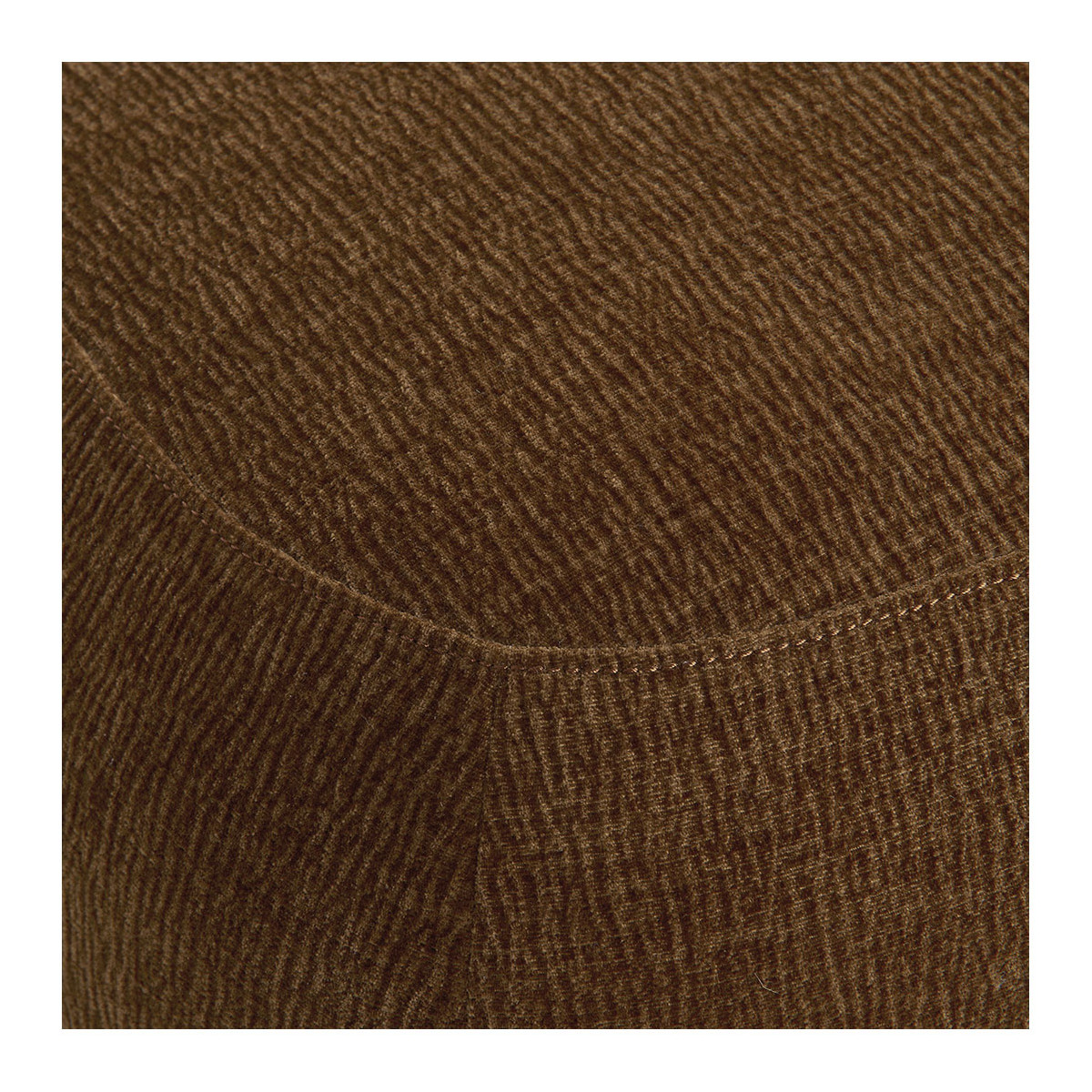 Pouf LISETTE velours marbré tabac, BLANC D’IVOIRE