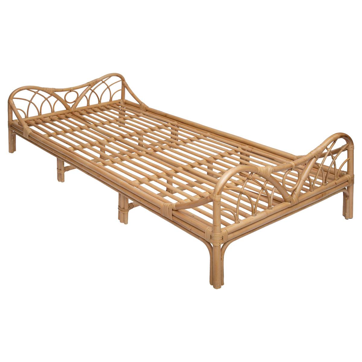 Lit enfant 1 place en rotin COLETTE beige moyen, ATMOSPHERA FOR KIDS