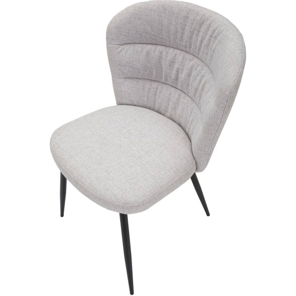 Chaise rembourrée esprit seventies lot de 2 GLAM gris et noir, RECOLLECTION