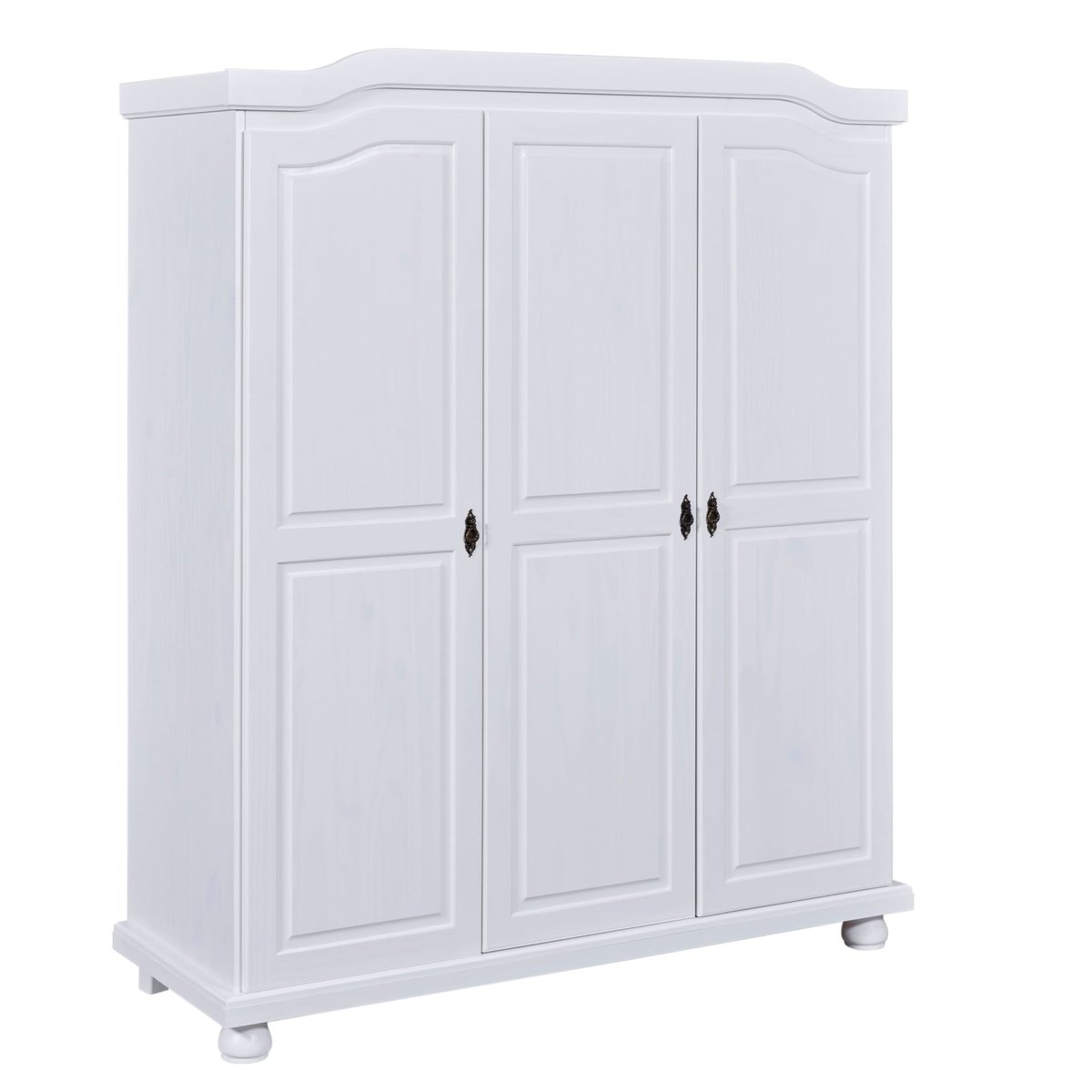 Armoire en bois massif 3 portes blanc, TERRE DE NUIT
