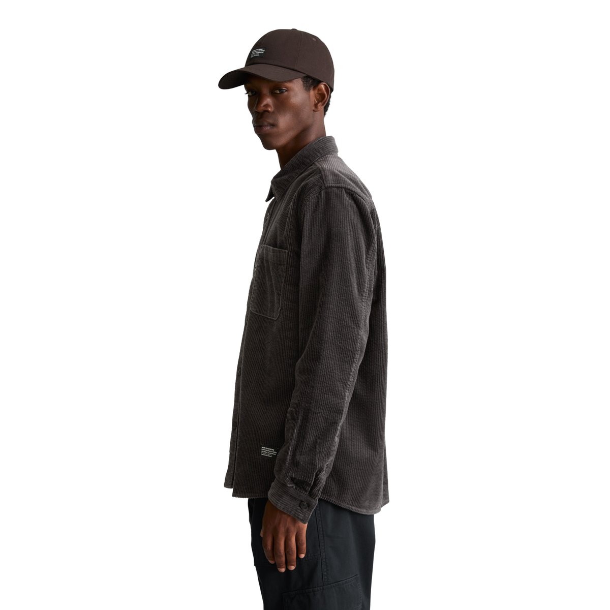 Chemise en velours côtelé, coupe classique en pur coton biologique gris, MARC O’POLO DENIM
