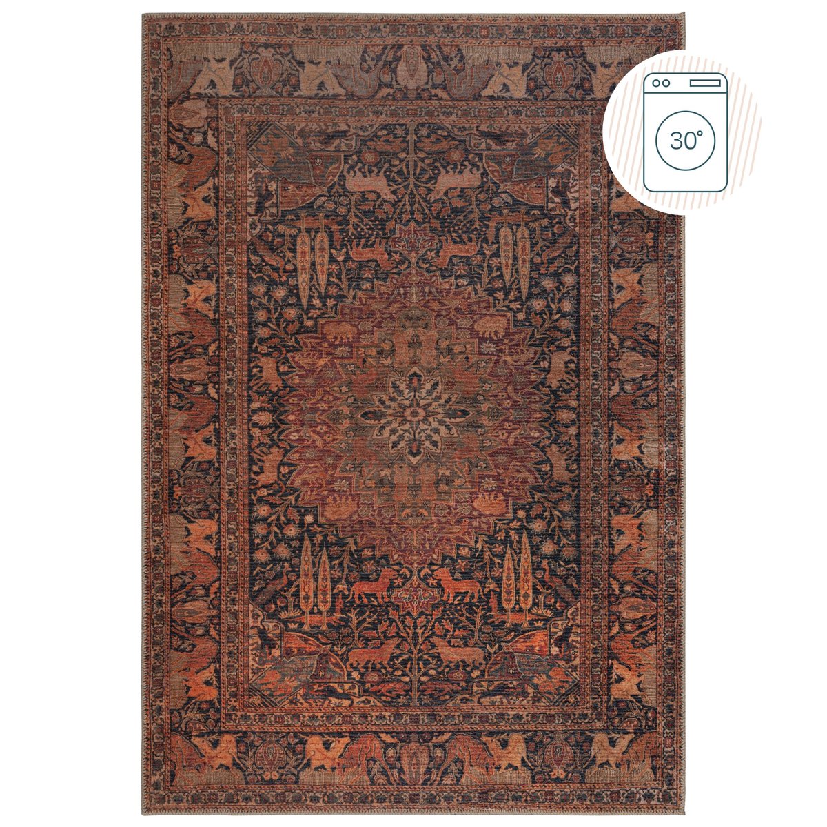 Tapis lavable NICO rouge, FLAIR RUGS