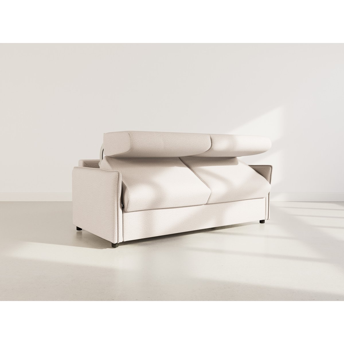 Canapé convertible express couchage quotidien, ADELE beige, BEST MOBILIER